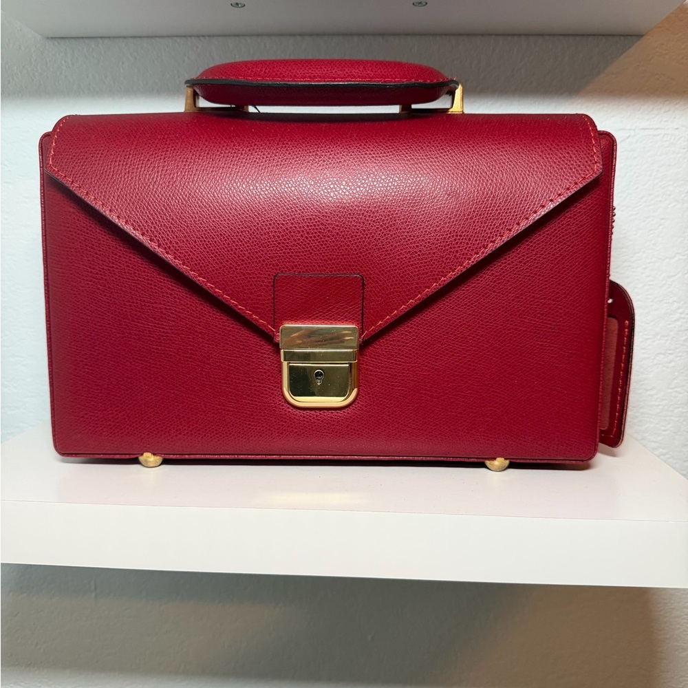 Leather double locking briefcase/purse Made in Italy